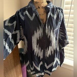 Pilcro Chenille Button Down Shirt Western Aztec